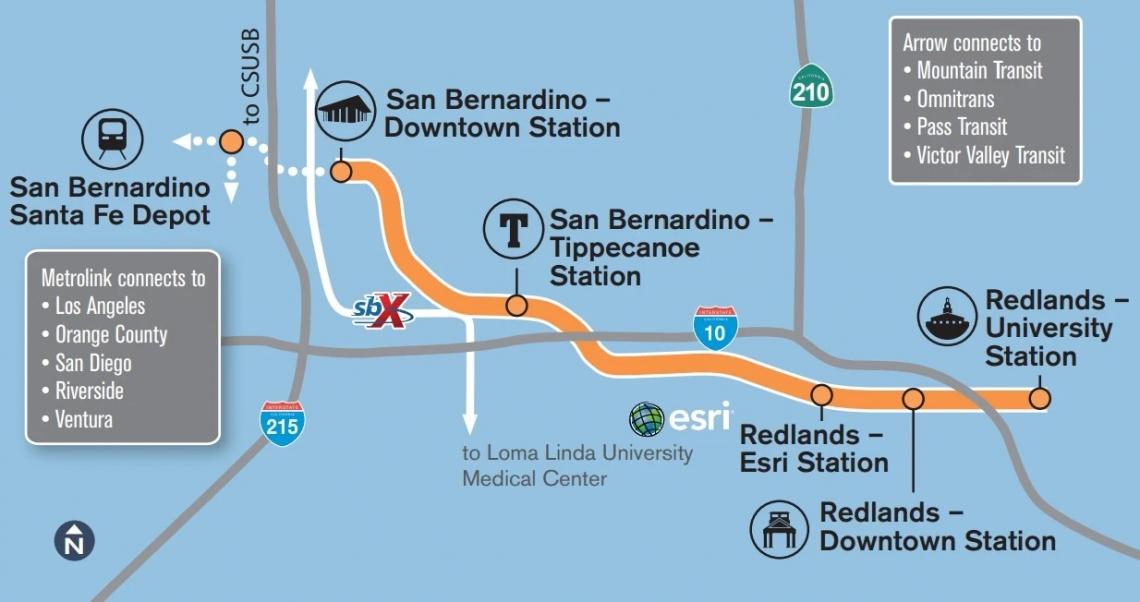 Service starts on new Arrow rail line between San Bernardino and